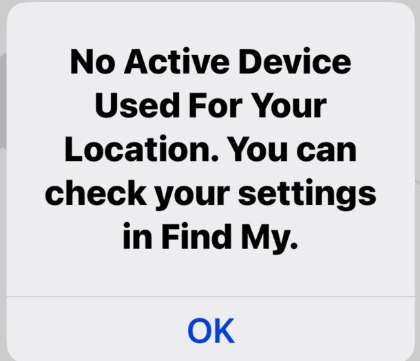 Fix No active device for your location error message on iPhone